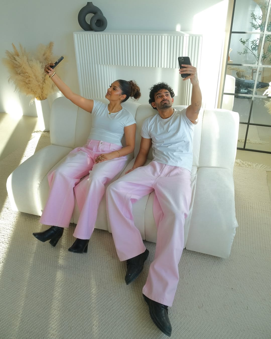 District Pink Faded Denims