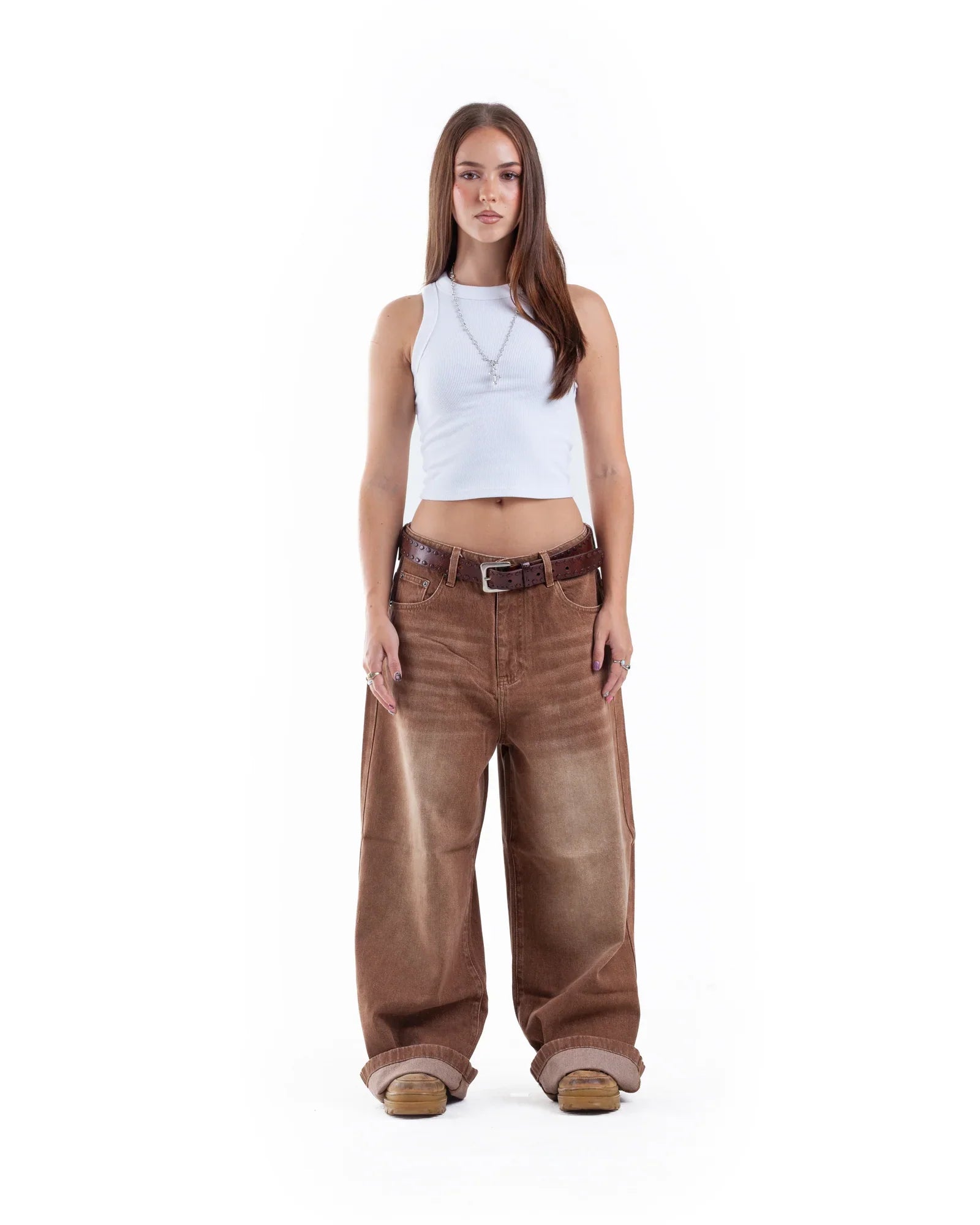 District Faded Brown Denims