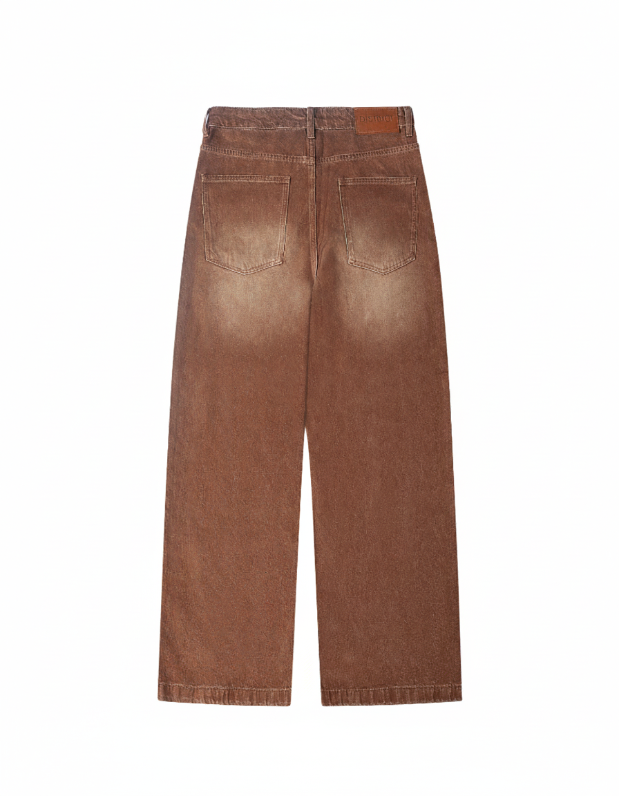 District Faded Brown Denims